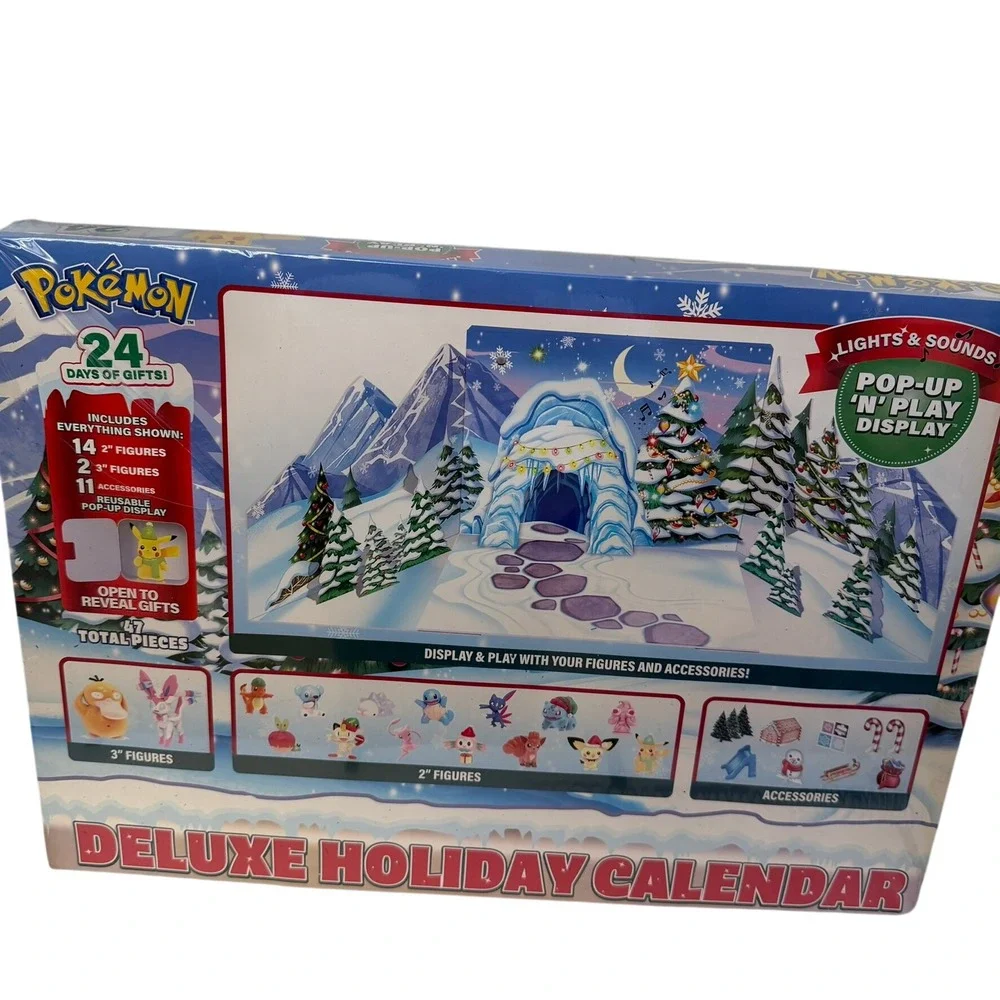 Pokemon Deluxe Holiday Advent Calendar Kids OS Multi Lights Sounds 24 Days Gift